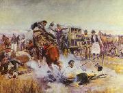 Charles M Russell Bronc to Breakfast oil painting reproduction